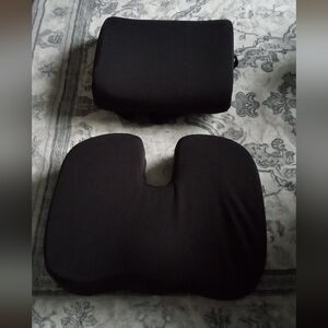 Ergonomic Black Seat Cushion Set